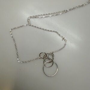 Chic Silver Circle Pendant Necklace
